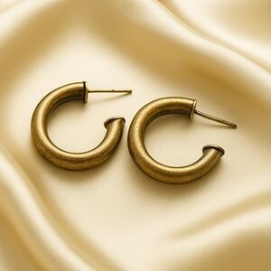 Gold-Tone Open Hoop Earrings –  Statement Jewelry for Women By Rachel Roy - 1"